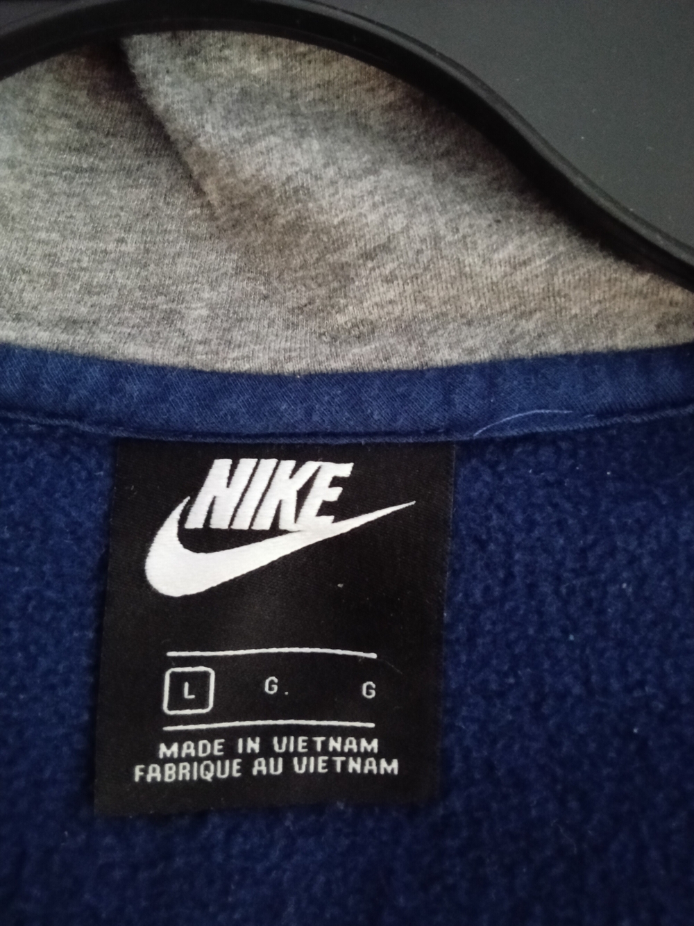 Nike Navy Blue and Gray Kids Zip-Up Hoodie - Picture 2 of 2